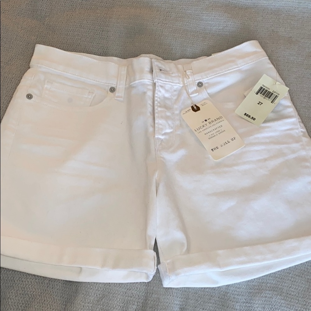 Lucky Brand White roll up shorts